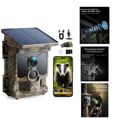 Wildkamera solar 68mp mit - wildkamera, 4k